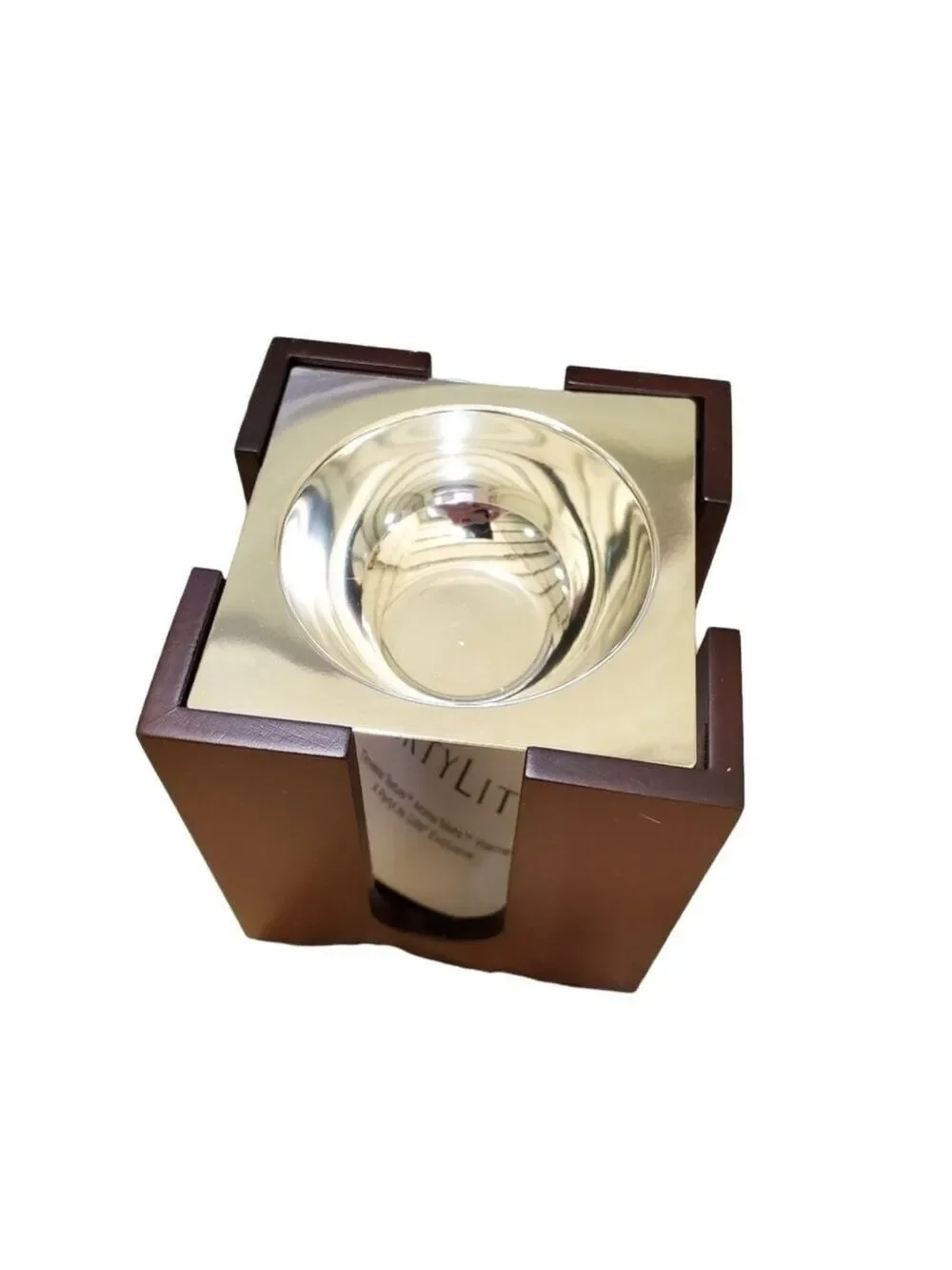 New Partylite P8036 Timeless Texture Aroma Melts Warmer wood & metal